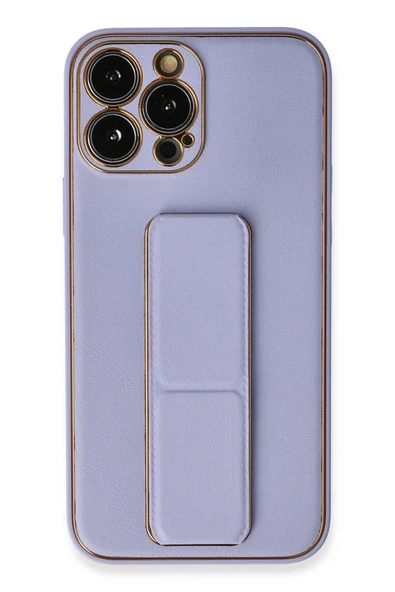 iPhone 13 Pro Max Kılıf Coco Deri Standlı Kapak - Lila-(5796) ürün görseli 1