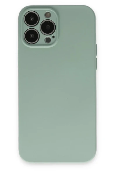iPhone 13 Pro Max Kılıf Nano içi Kadife Silikon - Su Yeşili-(5796) ürün görseli 1