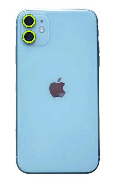 iPhone 11 Neon Fosforlu Kamera Lens - Yeşil-(5796) ürün görseli 1