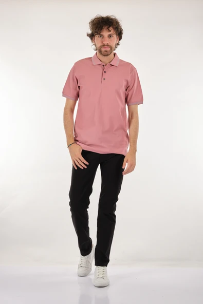 Nehir Erkek Polo Yaka Kısa Kol Regular Fit Minimalist T-Shirt - Günlük Kullanım ürün görseli 1