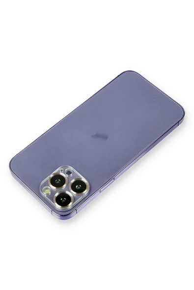 iPhone 12 Pro Metal Kamera Lens Koruma Cam - Gold-(5796) ürün görseli 1