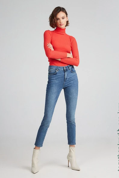 BSB Minimalist Midi Jean Pantolon - Slim Fit Günlük ürün görseli 1