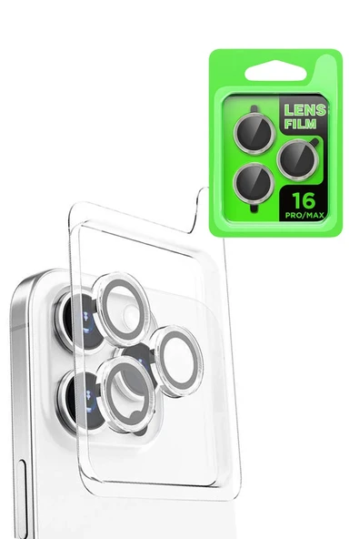 iPhone 16 Pro Raze Metal Kamera Lens - Beyaz-(5796) ürün görseli 1