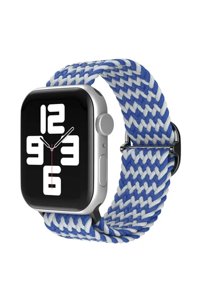 Apple Watch 42mm Star Kordon - Zigzag Beyaz-Mavi-(5796) ürün görseli 1