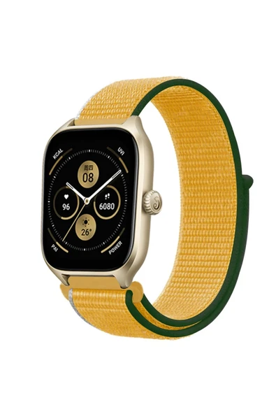 Watch 22mm Hasırlı Cırtcırtlı Kordon - Sarı-(5796) ürün görseli 1