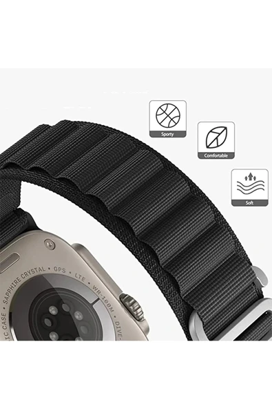 Apple Watch 42mm Mountain Kordon - Sarı-(5796) - Resim 4