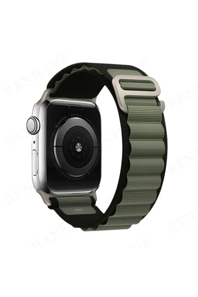 Apple Watch 42mm Mountain Kordon - Siyah-Yeşil-(5796) ürün görseli 1