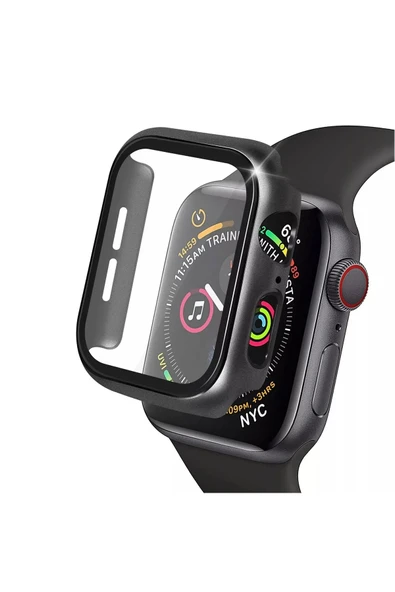 Apple Watch 41mm Camlı Kasa Ekran Koruyucu - Siyah-(5796) ürün görseli 1