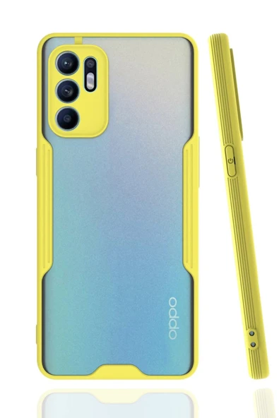 Oppo Reno 6 Kılıf Platin Silikon - Sarı-(5796) ürün görseli 1