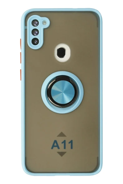Samsung Galaxy A11 Kılıf Montreal Yüzüklü Silikon Kapak - Buz Mavi-(5796) ürün görseli 1