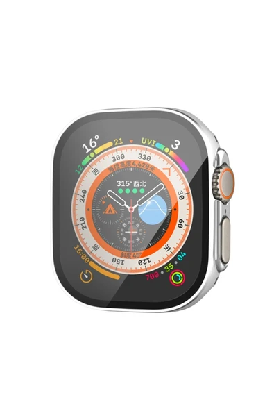 Apple Watch Ultra 49mm Legend Camlı Kasa Ekran Koruyucu - Gümüş-(5796) ürün görseli 1