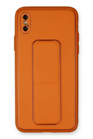 iPhone XS Max Kılıf Coco Deri Standlı Kapak - Turuncu-(5796) ürün görseli 1