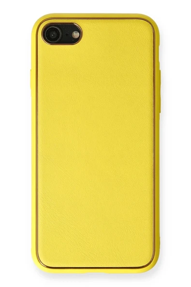 iPhone 7 Kılıf Coco Deri Silikon Kapak - Sarı-(5796) ürün görseli 1