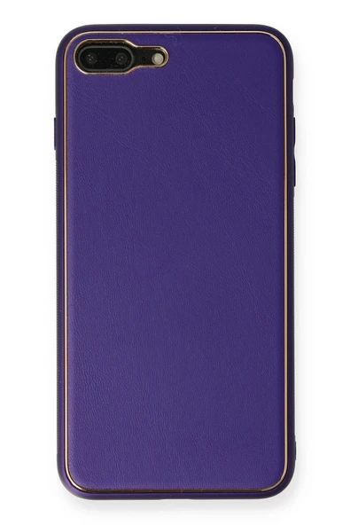 iPhone 7 Plus Kılıf Coco Deri Silikon Kapak - Mor-(5796) ürün görseli 1
