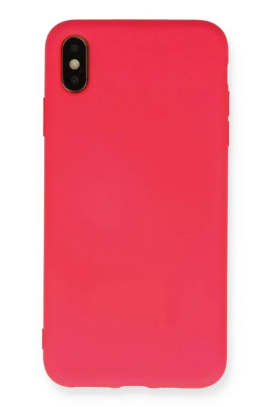 iPhone XS Max Kılıf Nano içi Kadife Silikon - Koyu Pembe-(5796) ürün görseli 1