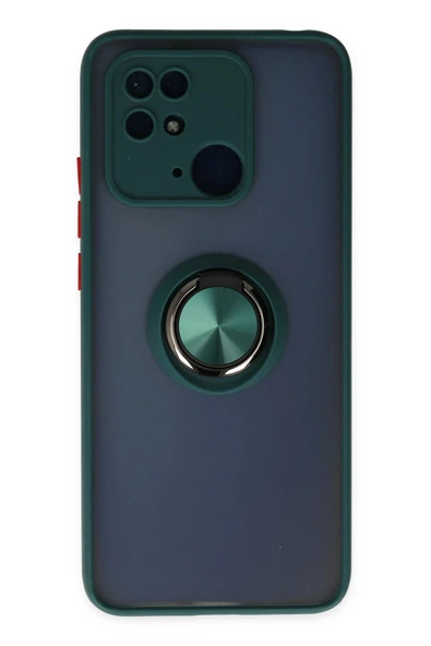 Xiaomi Redmi 10C Kılıf Montreal Yüzüklü Silikon Kapak - Yeşil-(5796) ürün görseli 1