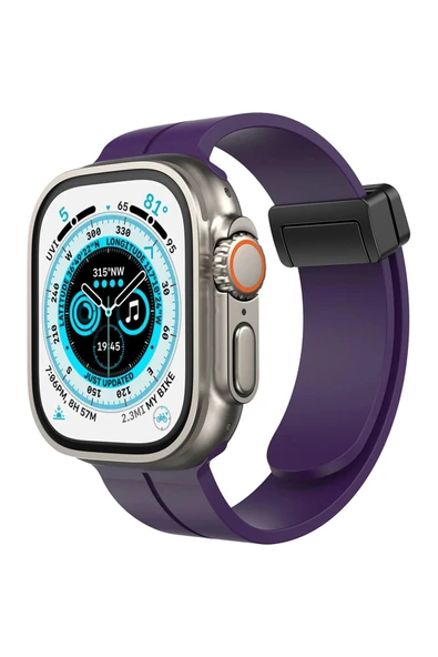 Apple Watch 42mm KR412 Elegance Stylısh Kordon - Derin Mor-(5796) ürün görseli 1