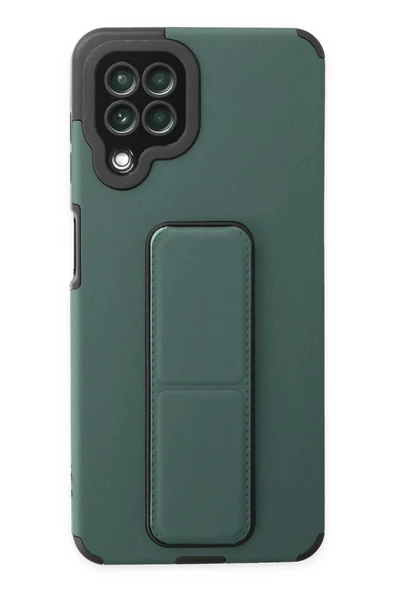 Samsung Galaxy A22 Kılıf Mega Standlı Silikon - Yeşil-(5796) ürün görseli 1