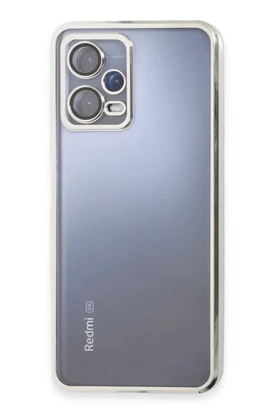 Xiaomi Redmi Note 12 5G Kılıf Lensli Silikon - Gümüş-(5796) ürün görseli 1