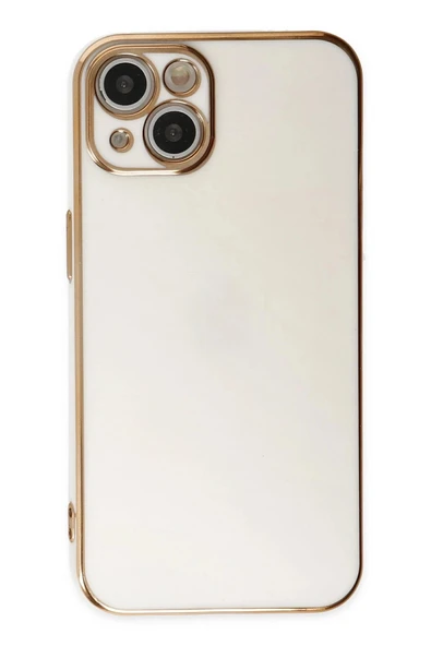 iPhone 14 Plus Kılıf Volet Silikon - Beyaz-(5796) - Resim 2