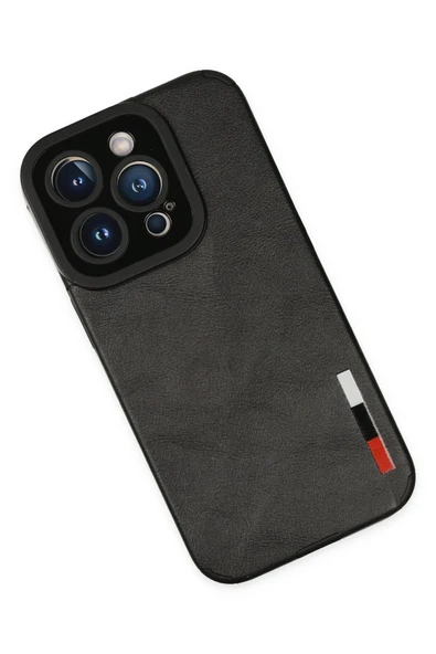 iPhone 14 Pro Kılıf Loop Deri Silikon - Siyah-(5796) - Resim 3