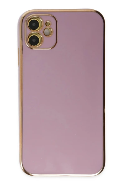 iPhone 12 Kılıf Volet Silikon - Mor-(5796) - Resim 2