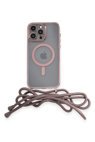 iPhone 13 Pro Kılıf Divo Lazer Askılı Magsafe Kapak - Pembe-(5796) ürün görseli 1