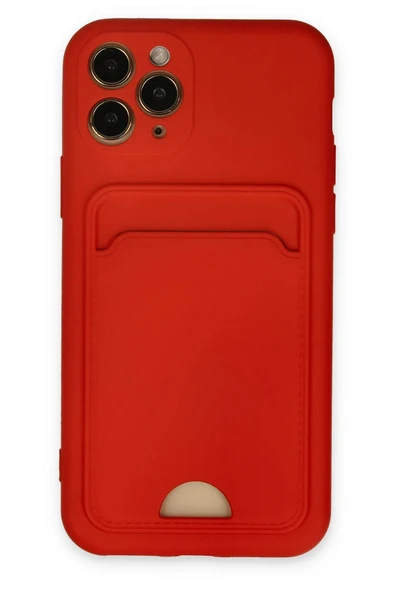 iPhone 11 Pro Kılıf Kelvin Kartvizitli Silikon - Kırmızı-(5796) ürün görseli 1