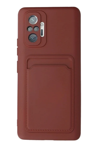 Xiaomi Redmi Note 10 Pro Kılıf Kelvin Kartvizitli Silikon - Bordo-(5796) ürün görseli 1