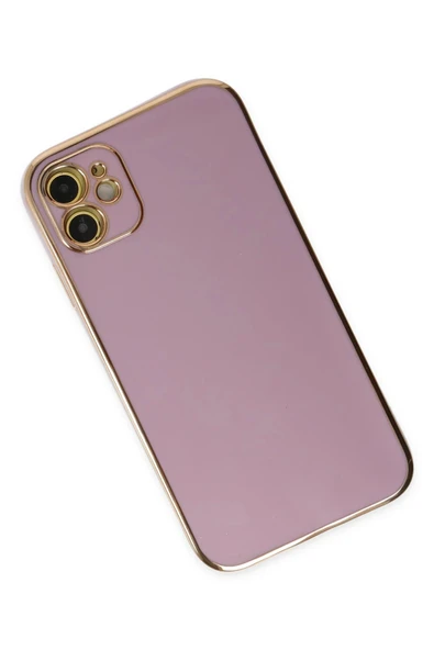 iPhone 12 Kılıf Volet Silikon - Mor-(5796) - Resim 3