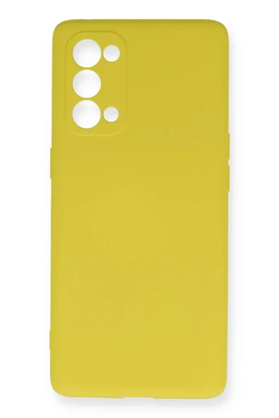 Oppo Reno 5 Kılıf Nano içi Kadife Silikon - Sarı-(5796) ürün görseli 1