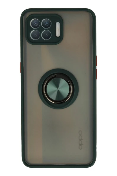 Oppo Reno 4 Lite Kılıf Montreal Yüzüklü Silikon Kapak - Yeşil-(5796) ürün görseli 1