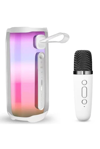 Pluse 5 Mikrofonlu RGB Kablosuz Hoparlör - Beyaz-(5796) ürün görseli 1