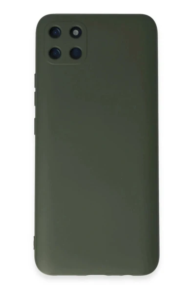 Realme C11 Kılıf Nano içi Kadife Silikon - Koyu Yeşil-(5796) ürün görseli 1