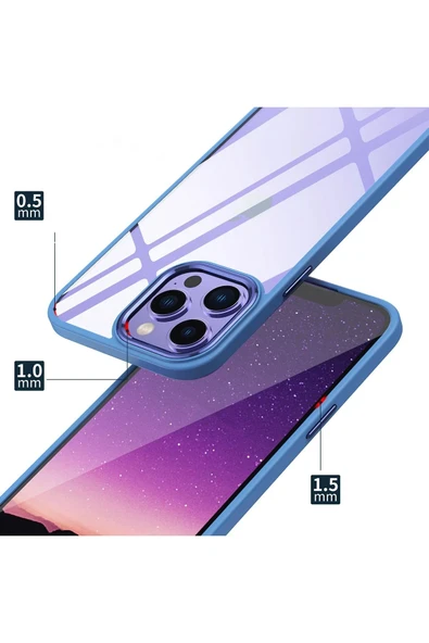 iPhone 14 Pro Max Kılıf Power Silikon - Mavi-(5796) - Resim 3