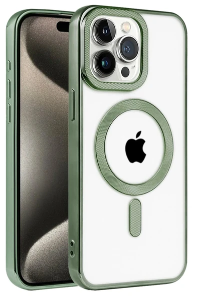 iPhone 14 Pro Max Kılıf Kronos Magsafe Kapak - Koyu Yeşil-(5796) ürün görseli 1