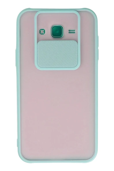 Samsung Galaxy J7 Kılıf Palm Buzlu Kamera Sürgülü Silikon - Turkuaz-(5796) ürün görseli 1