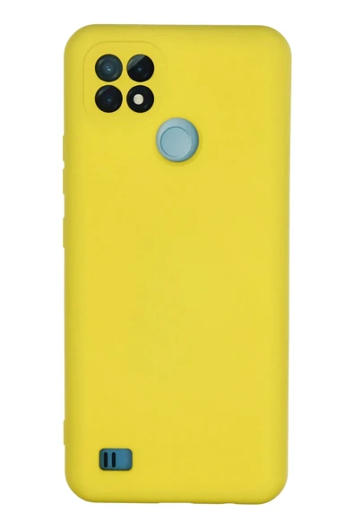 Realme C21 Kılıf Nano içi Kadife Silikon - Sarı-(5796) ürün görseli 1