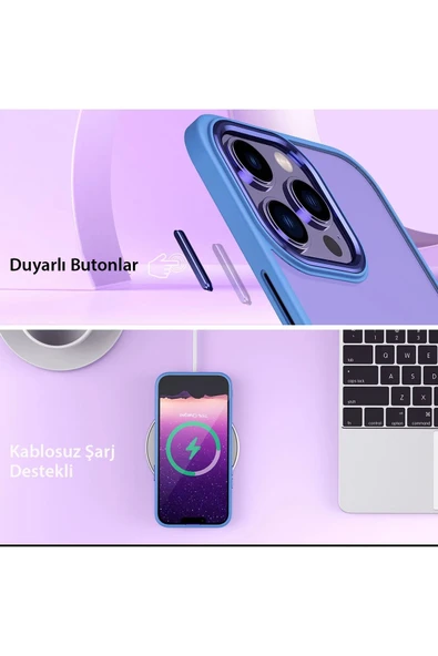 iPhone 14 Pro Max Kılıf Power Silikon - Mavi-(5796) - Resim 4