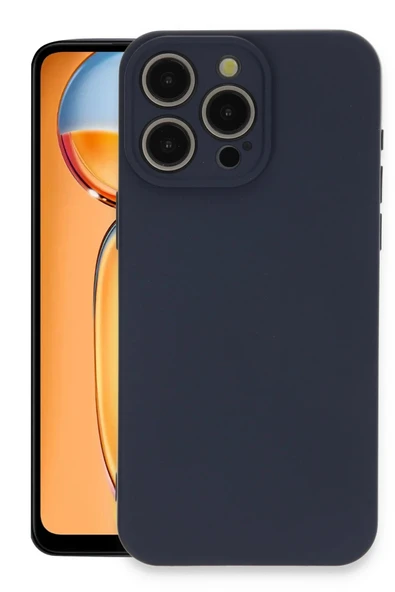 iPhone 15 Pro Max Kılıf Nano içi Kadife Silikon - Lacivert-(5796) ürün görseli 1