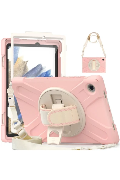 Samsung Galaxy X200 Tab A8 10.5 Kılıf Amazing Tablet Kapak - Pembe-(5796) ürün görseli 1