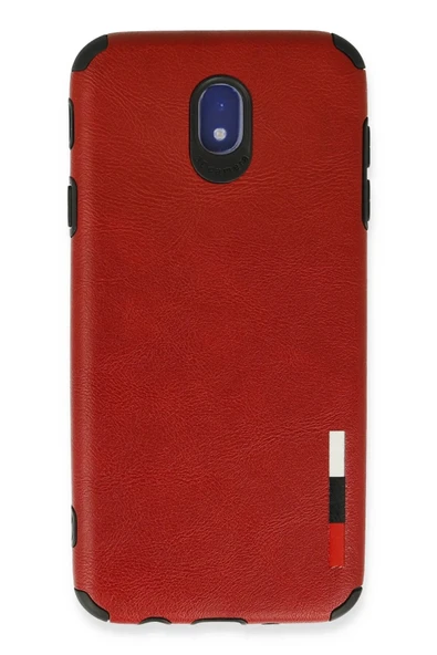 Samsung Galaxy J7 Pro / J730 Kılıf Loop Deri Silikon - Kırmızı-(5796) ürün görseli 1