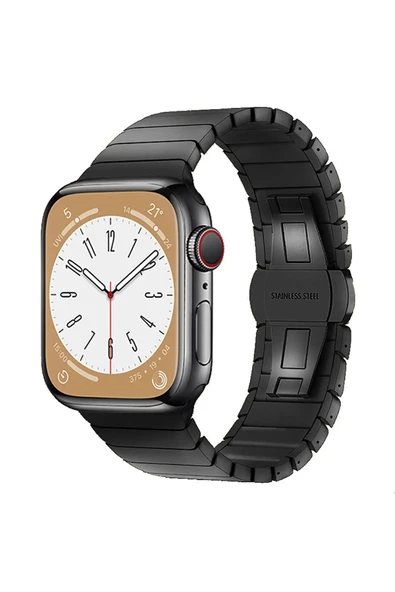Apple Watch 42mm KR416 Huks Kordon - Siyah-(5796) ürün görseli 1