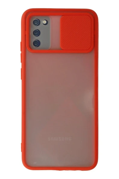 Samsung Galaxy A03S Kılıf Palm Buzlu Kamera Sürgülü Silikon - Kırmızı-(5796) ürün görseli 1