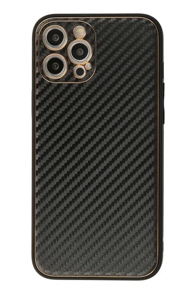 iPhone 12 Pro Kılıf Coco Karbon Silikon - Siyah-(5796) ürün görseli 1