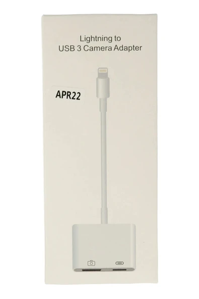 APR22 Iphone Otg 2in1 - Beyaz-(5796) - Resim 3