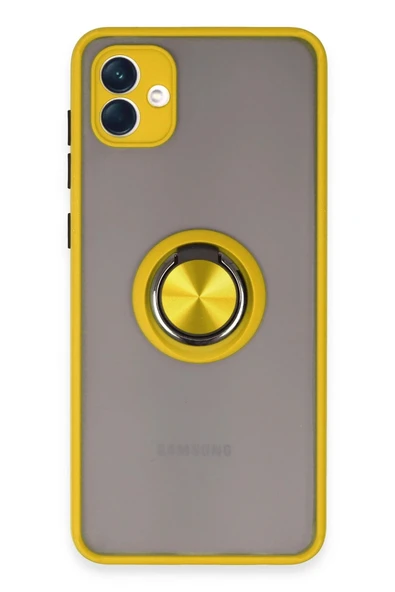 Samsung Galaxy A04 Kılıf Montreal Yüzüklü Silikon Kapak - Sarı-(5796) ürün görseli 1