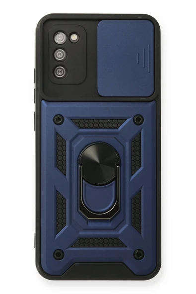 Samsung Galaxy A03S Kılıf Pars Lens Yüzüklü Silikon - Lacivert-(5796) ürün görseli 1