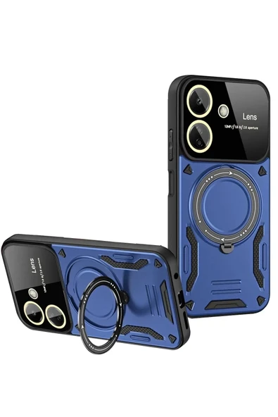 Xiaomi Redmi 13C Kılıf Joy Lens Standlı Kapak - Lacivert-(5796) ürün görseli 1