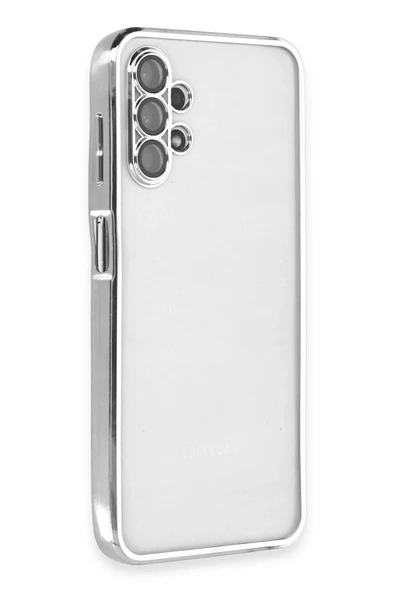 Samsung Galaxy A13 4G Kılıf Lensli Silikon - Gümüş-(5796) ürün görseli 1